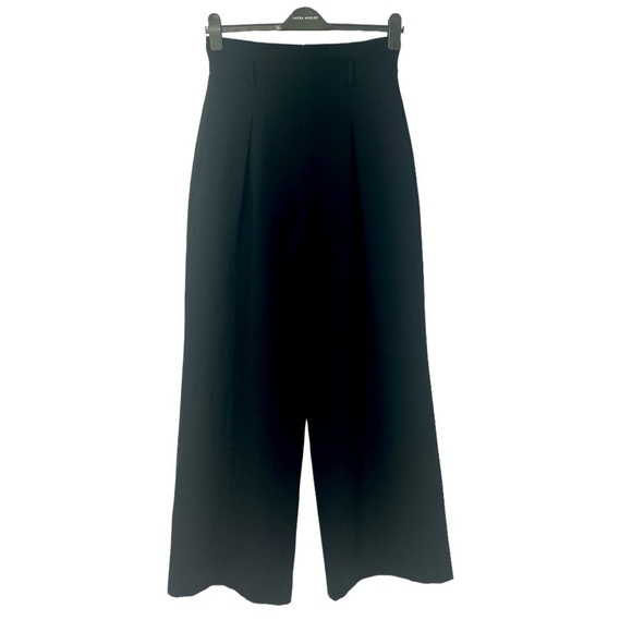 BCBGMAXAZRIA high waist, wide leg office pants Black SZ M - Picture 1 of 12